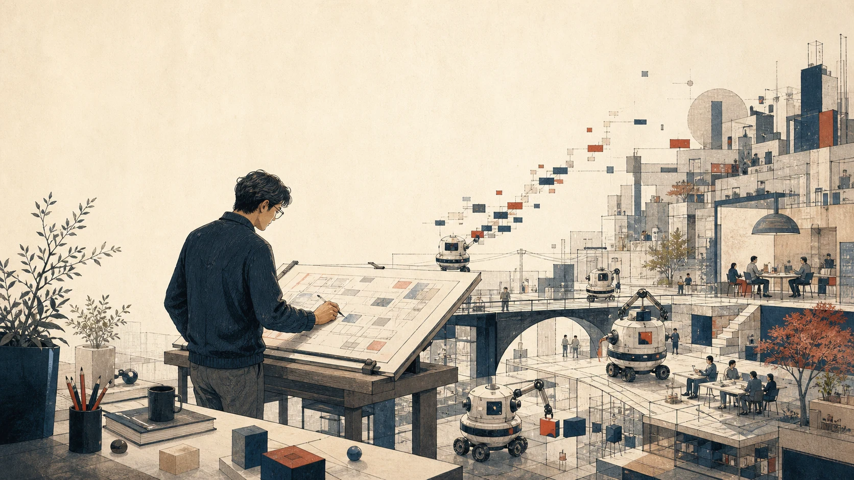 An engineer designs a software environment shared by human teams and AI tools